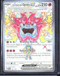 Hearthflame Mask Ogerpon ex 192/167 Twilight Masquerade Holo Pokemon TCG - NM - Image 1