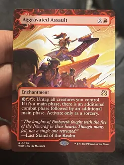 1x MTG Aggravated Assault - R 0039 - Wilds of Eldraine - Borderless NonFoil - NM - Image 1