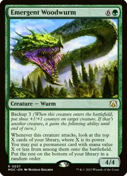 X 1 Emergent Woodwurm NM Commander MOM 037 MTG Magic The Gathering - Image 1