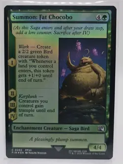 Summon: Fat Chocobo (FOIL) C #202 MTG Final Fantasy FIN EN FF7 FFVII - FREE SHIP - Image 1