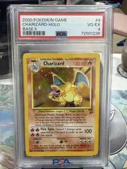 Pokemon 2000 Charizard Holo Base Set 2 Swirl PSA 4 Card TCG Vintage - Image 1