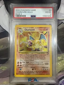 Pokemon 2000 Charizard Holo Base Set 2 Swirl PSA 4 Card TCG Vintage - Image 3
