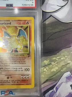 Pokemon 2000 Charizard Holo Base Set 2 Swirl PSA 4 Card TCG Vintage - Image 4