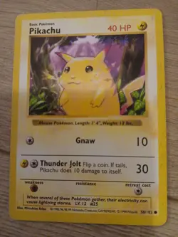Pokemon TCG Pikachu Base Set Shadowless Regular Card 58/102 - Image 1