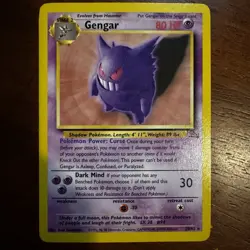 Pokemon TCG: Gengar Fossil Card 20/62 WOTC 1999 Non-Holo NM Condition - Image 1
