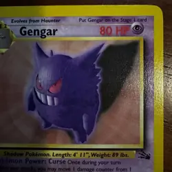 Pokemon TCG: Gengar Fossil Card 20/62 WOTC 1999 Non-Holo NM Condition - Image 5