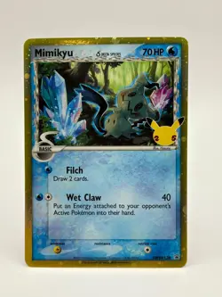 Pokemon TCG Card Celebrations Mimikyu Delta Species SWSH136 Black Star Promo NM - Image 1