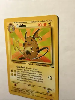 1999 Pokemon TCG Raichu Fossil 29/62 Non Holo Rare Card Vintage WOTC NEAR MINT - Image 4