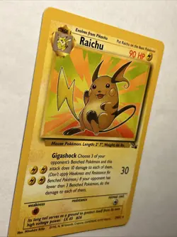 1999 Pokemon TCG Raichu Fossil 29/62 Non Holo Rare Card Vintage WOTC NEAR MINT - Image 5