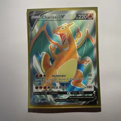 Pokemon Charizard v Full Art Ultra Rare Holo Card 153/172 Brilliant Stars - Image 1