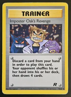 Imposter Oak's Revenge 76/82 Pokemon TCG Team Rocket Unlimited Card WOTC HP - Image 1