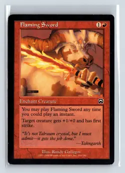 FLAMING SWORD - MTG Magic the Gathering Card - Mercadian Masques - Common - Image 1