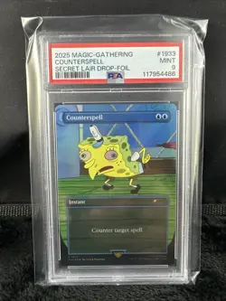 2025 MTG MAGIC THE GATHERING SECRET LAIR SPONGEBOB COUNTERSPELL FOIL PSA 9! - Image 1
