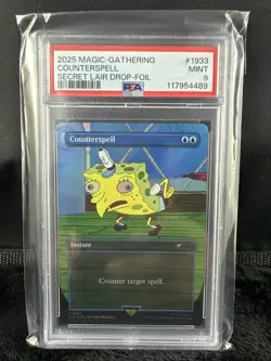 2025 MTG MAGIC THE GATHERING SECRET LAIR SPONGEBOB COUNTERSPELL FOIL PSA 9! - Image 1