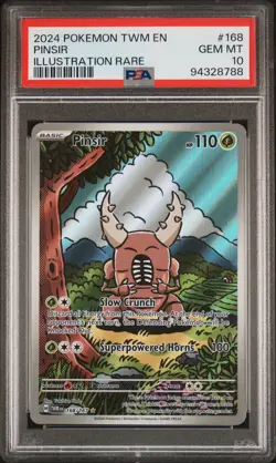 PSA 10 Pokemon 2024 Twilight Masquerade #168/167 Pinsir Illustration Rare Holo - Image 1