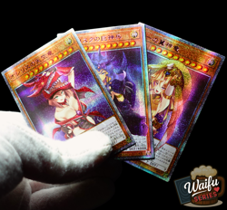 Yugioh Slifer Obelisk Ra God Set QCR Secret Rare Alt Art Holo Sexy Waifu Custom - Image 1