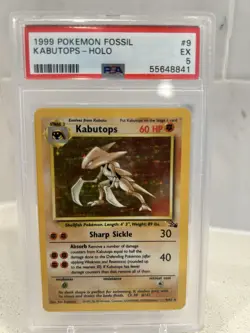 1999 Pokemon Fossil Kabutops Holo Card 9/62 PSA 5 EX - Image 4
