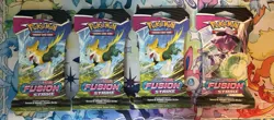 Lot Of 4 - Pokemon TCG Sword & Shield Fusion Strike Sleeved Booster Pack - Image 1