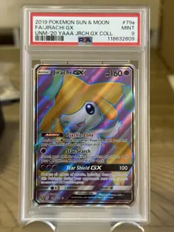 2019 Pokemon Sun & Moon Unified Minds Jirachi GX Full Art #79a PSA 9 Mint - Image 1