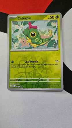 Pokemon Scarlet & Violet 151 Caterpie 010/165 REVERSE Holo NM - Image 1