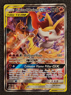 2019 Pokemon Black Star Promo Charizard & Braixen GX SM230 Tag Team NM-MT - Image 1