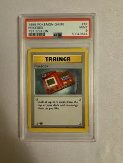 1999 Pokemon - 1st Edition Shadowless Pokedex Base Set 87/102 PSA 9 Mint! WOTC - Image 1