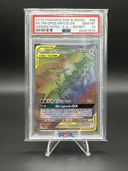 PSA 10 Gem Mint 2019 Pokemon Sun & Moon Moltres Zapdos Articuno GX #69 - Image 1