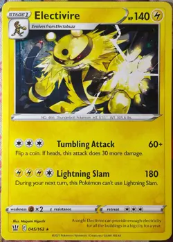 Pokemon - Electivire Rare - 045/163 - Battle Styles - NM/M - Image 1
