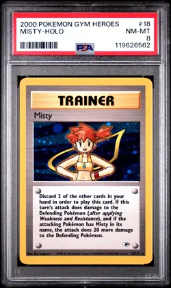 2000 POKEMON GYM HEROES #18 MISTY-HOLO PSA 8 - Image 1