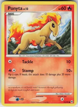 Pokemon TCG Ponyta (72) 72/99 Arceus Common card Normal - Image 1
