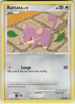 Pokemon TCG Rattata 73/99 Arceus Common card Normal - Image 1