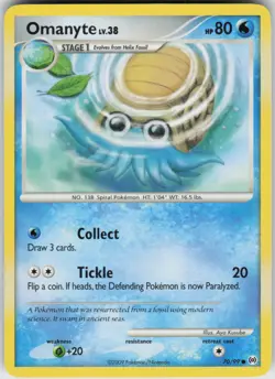 Pokemon TCG Omanyte 70/99 Arceus Common card Normal - Image 1