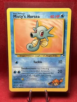 1995, 96, 98 Pokemon Card **Misty's Horsea** - Gym Heroes Set 86/132 - Common - Image 1
