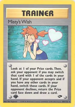 Pokemon Card - Gym Challenge 108/132 - MISTY'S WISH (rare) **1st Edition** - NM - Image 1