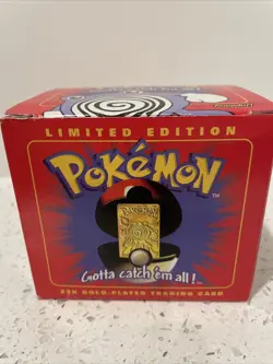 Pokemon Limited Edition 23K Gold-Plated Trading Card Poliwhirl - Image 1