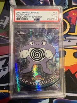 PSA 9 2000 Topps Chrome Poliwrath #62 Spectra Pokemon TCG Graded - Image 1