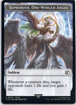 Emblem - Sephiroth, One-Winged Angel Token (Final Fantasy) [FIN] (MTG) Magic - Image 1