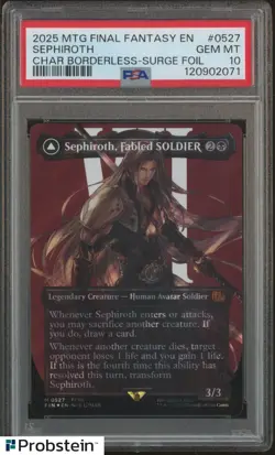 2025 MTG Final Fantasy En Char Borderless Surge Foil #0527 Sephiroth PSA 10 - Image 1