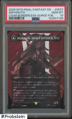 2025 MTG Final Fantasy En Char Borderless Surge Foil #0527 Sephiroth PSA 10 - Image 1