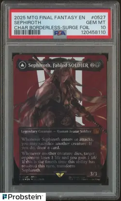 2025 MTG Final Fantasy En Char Borderless Surge Foil #0527 Sephiroth PSA 10 - Image 1