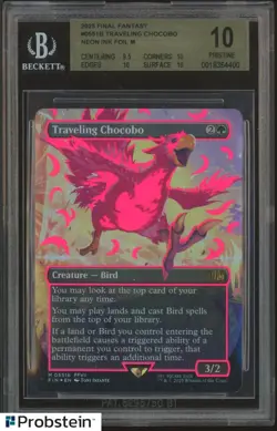 2025 MTG Final Fantasy #0551b Traveling Chocobo Neon Ink Pink Foil BGS 10 POP 40 - Image 1