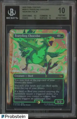 2025 MTG Final Fantasy EN Neon Ink Green 0551d Traveling Chocobo BGS 10 POP 30 - Image 1