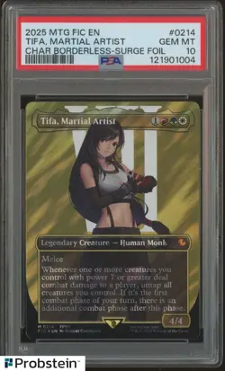 2025 MTG Final Fantasy Borderless Surge Foil #0214 Tifa Martial Artist PSA 10 - Image 1