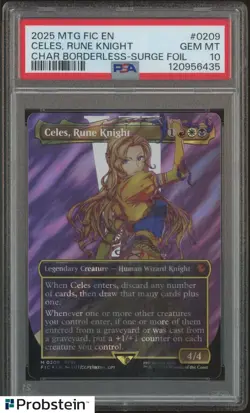 2025 MTG Final Fantasy Char Borderless Surge Foil #0209 Celes Rune Knight PSA 10 - Image 1