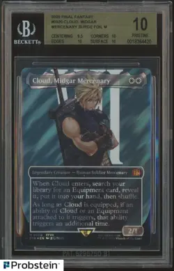 2025 MTG Final Fantasy Borderless Surge Foil #0520 Cloud Midgar Mercenary BGS 10 - Image 1