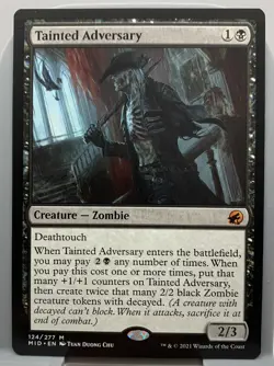 Tainted Adversary - Innistrad: Midnight Hunt NM - Black Mythic Zombie - MTG - Image 1