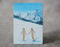80's Taiga Ski Weekend II - Satirical Fan Art Dual land MTG - Image 1