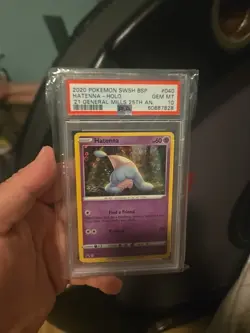 2020 Pokemon SWSH BSP '21 General Mills 25th AN. Hatenna Holo #40 PSA 10 - Image 1