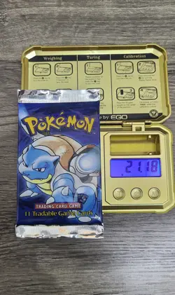 1999 Pokemon Shadowless Long Crimp Booster Pack Blastoise 21.18 G HeavyU Sealed - Image 1