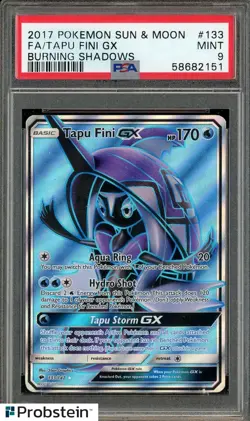 2017 Pokemon S & M Tapu Fini Gx Fa #133 Burning Shadows PSA 9 MINT - Image 1